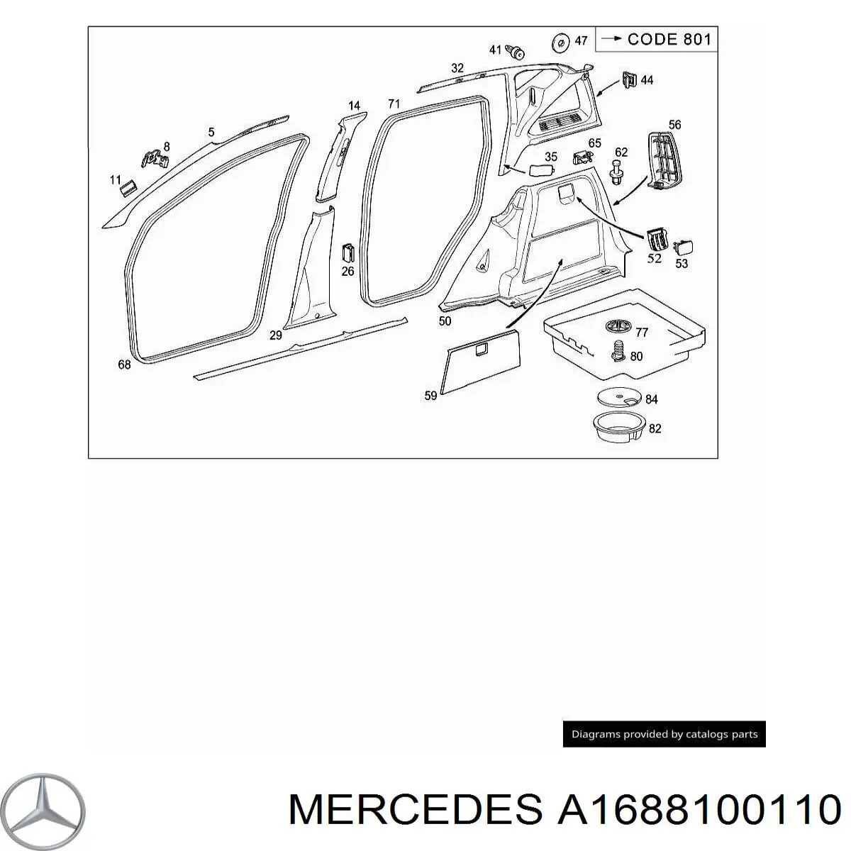 A16881001108G77 Mercedes Pala contra o sol