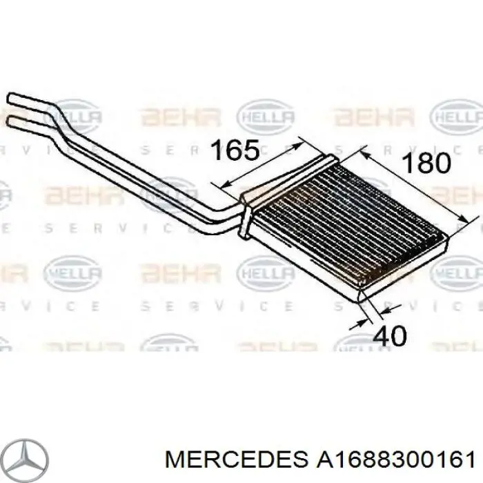 A1688300161 Mercedes Radiador de forno (de aquecedor)