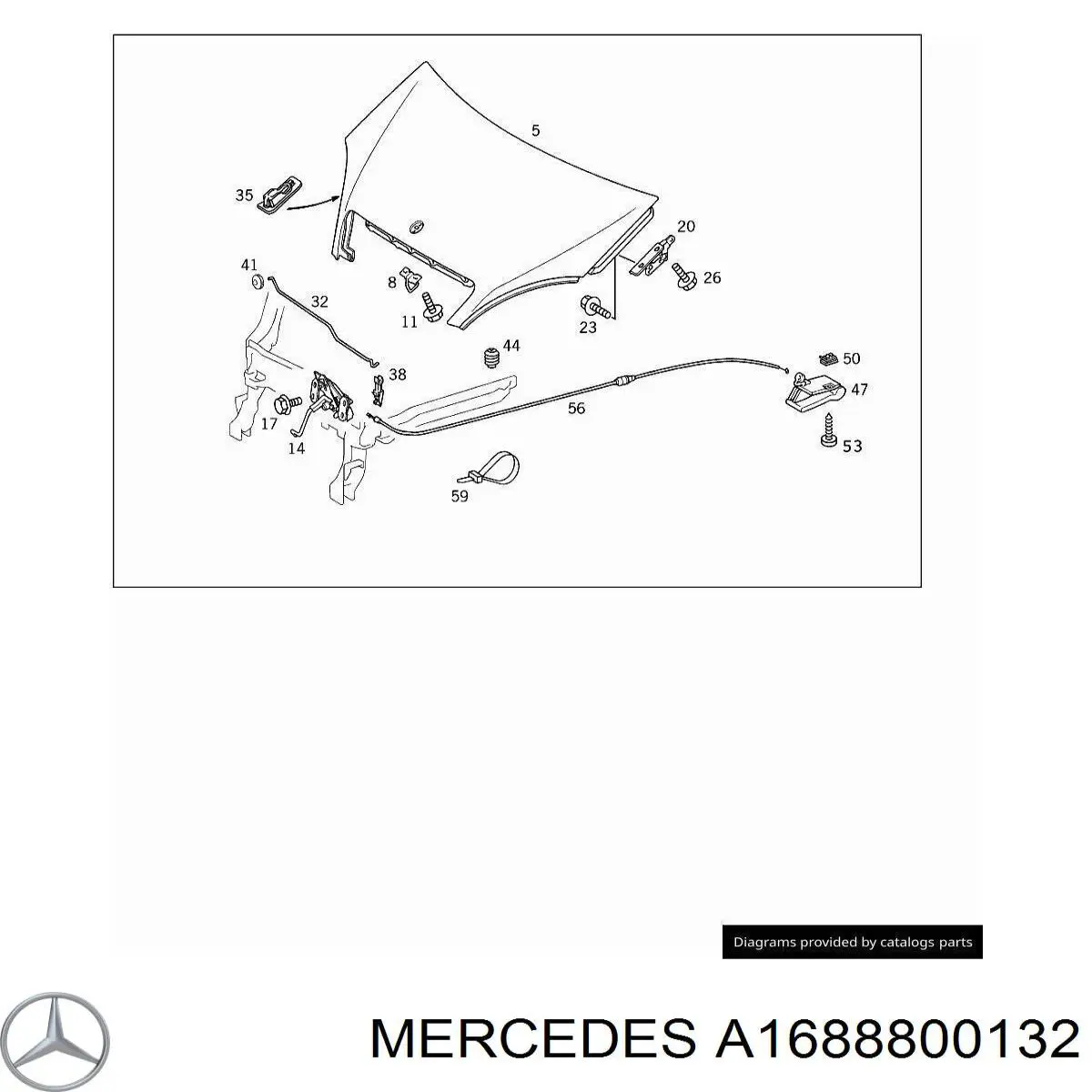 A1688800132 Mercedes Apoio da capota