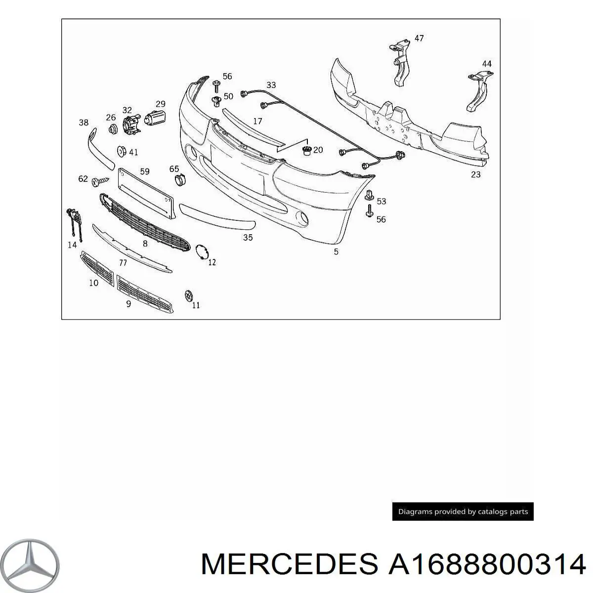 A1688800314 Mercedes Consola do pára-choque dianteiro esquerdo