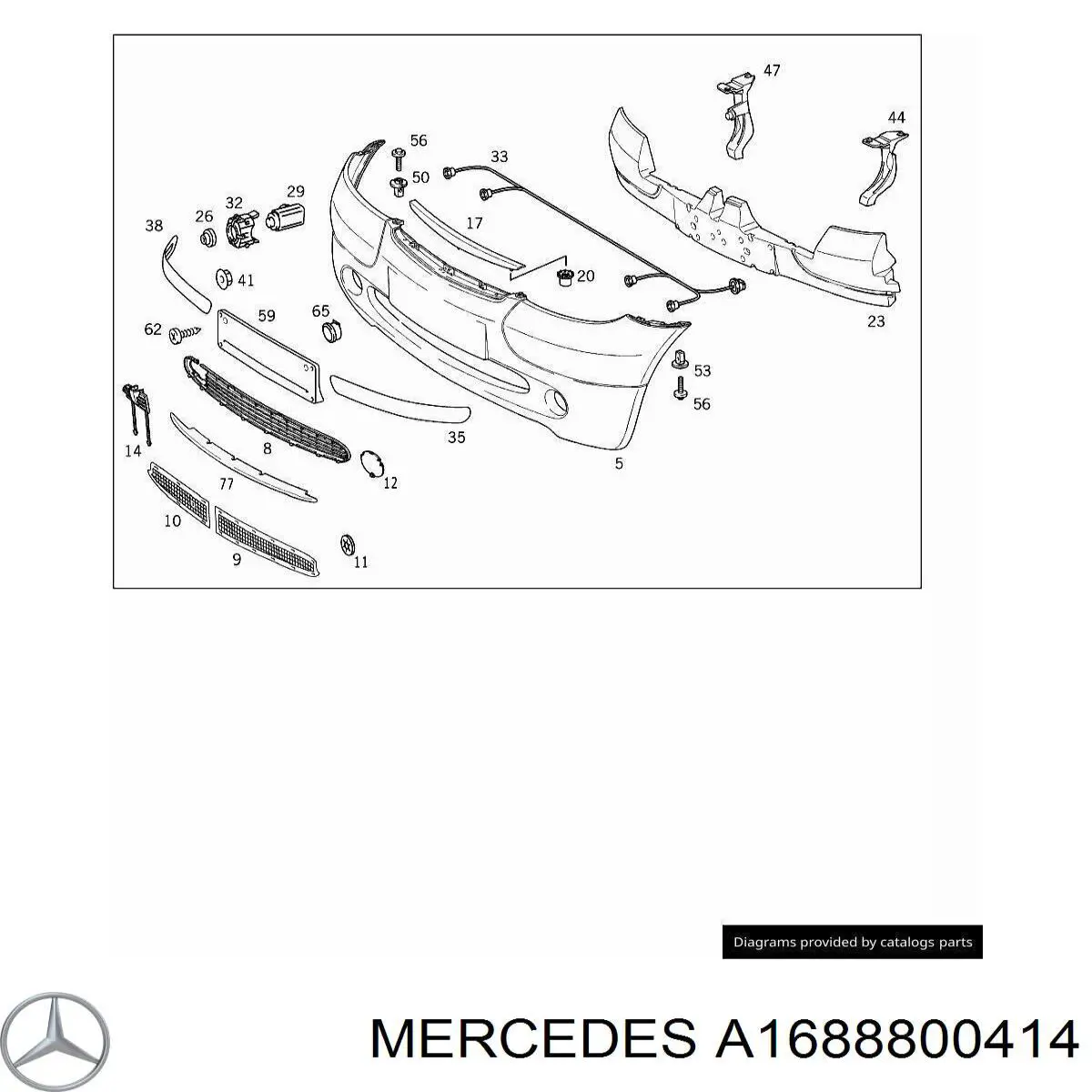 A1688800414 Mercedes Consola do pára-choque dianteiro direito