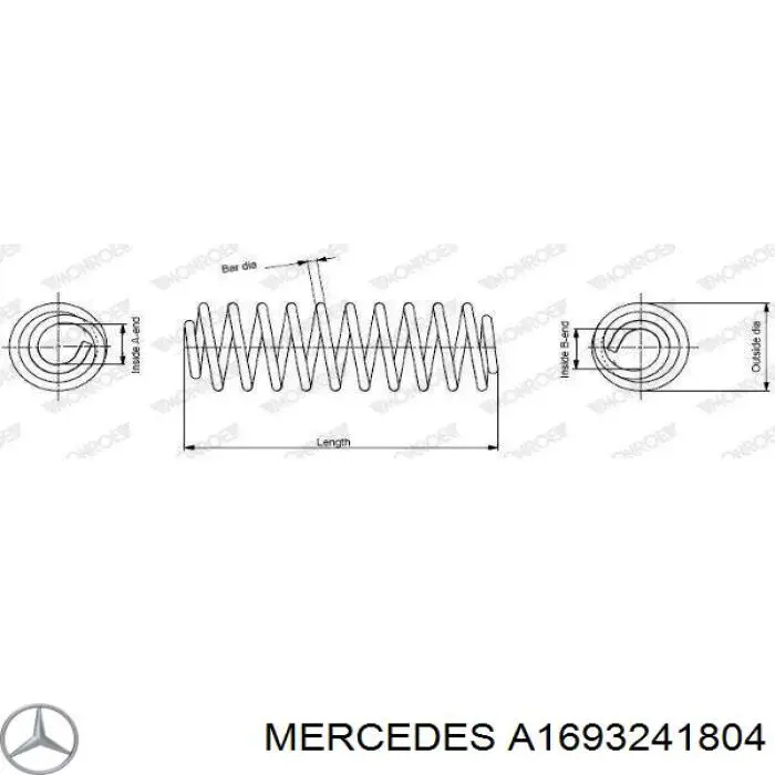 Mola traseira Mercedes A1693241804 preço, a partir de 25,93 USD