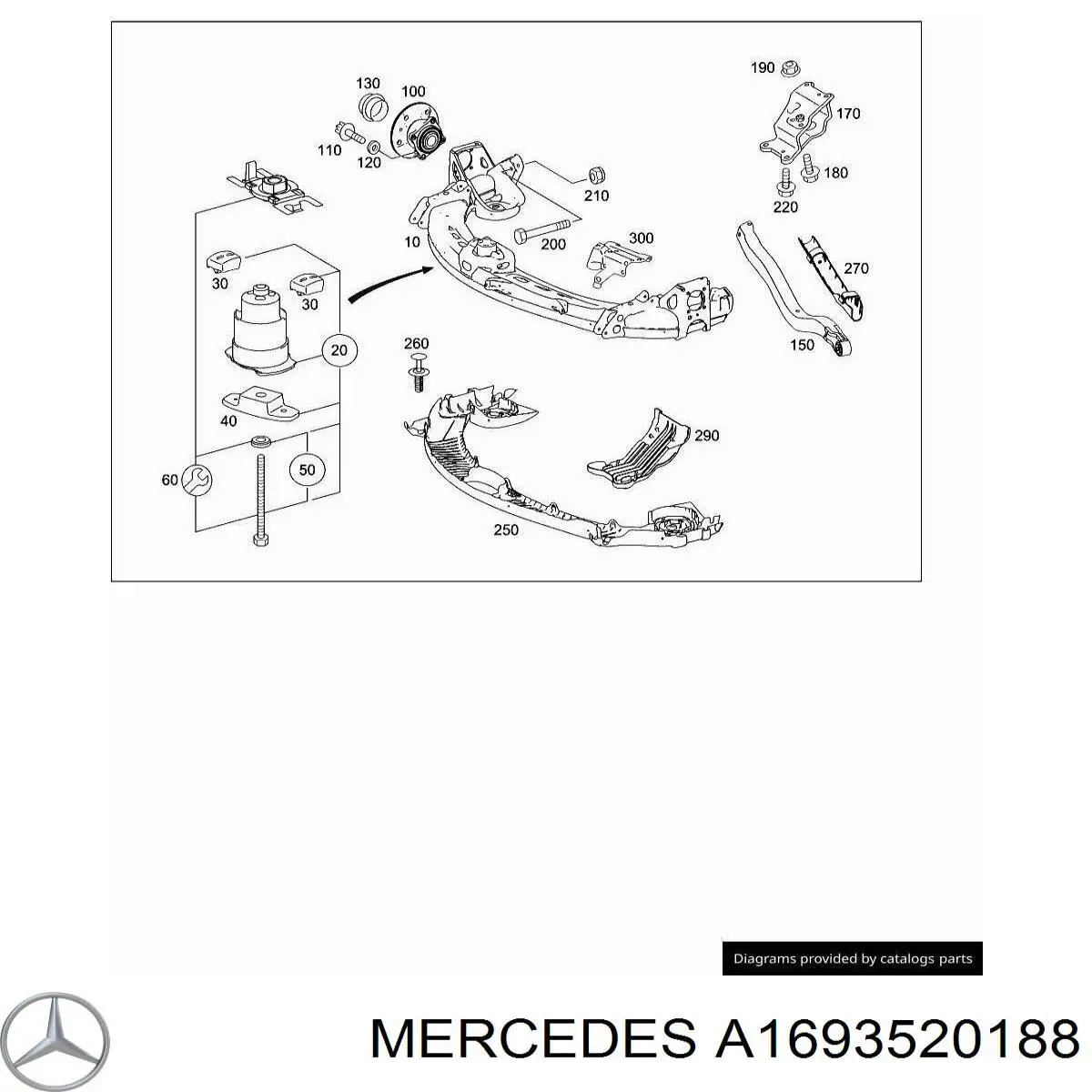 1693520188 Mercedes Proteção do braço inferior traseiro