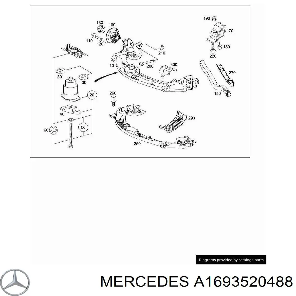 A1693520488 Mercedes Proteção do braço inferior traseiro