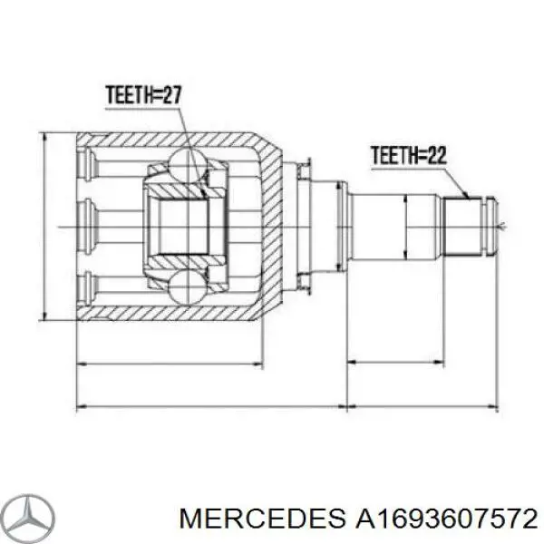 Compre A1693607572 Mercedes Semieixo (acionador) dianteiro esquerdo