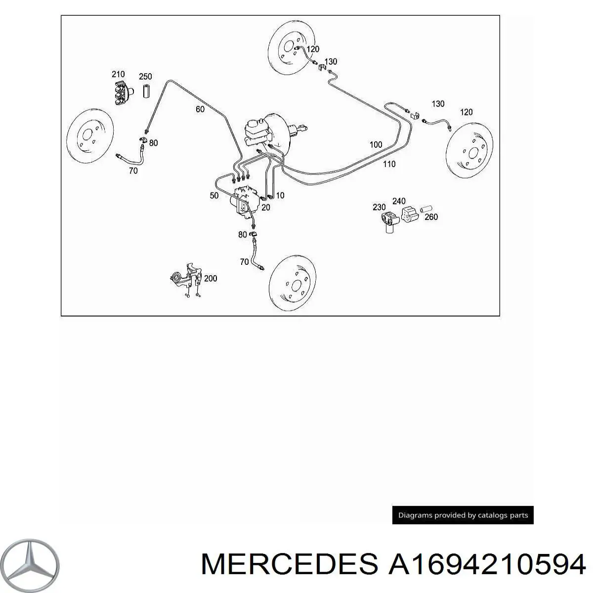 A1694210594 Mercedes Braçadeira de tubo do freio