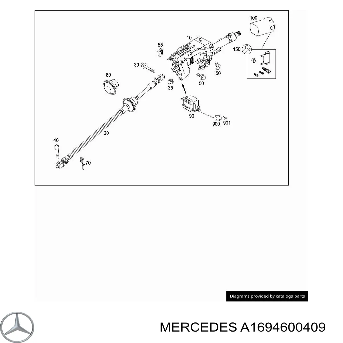 Compre 1694600209 Mercedes Veio da coluna de direção inferior