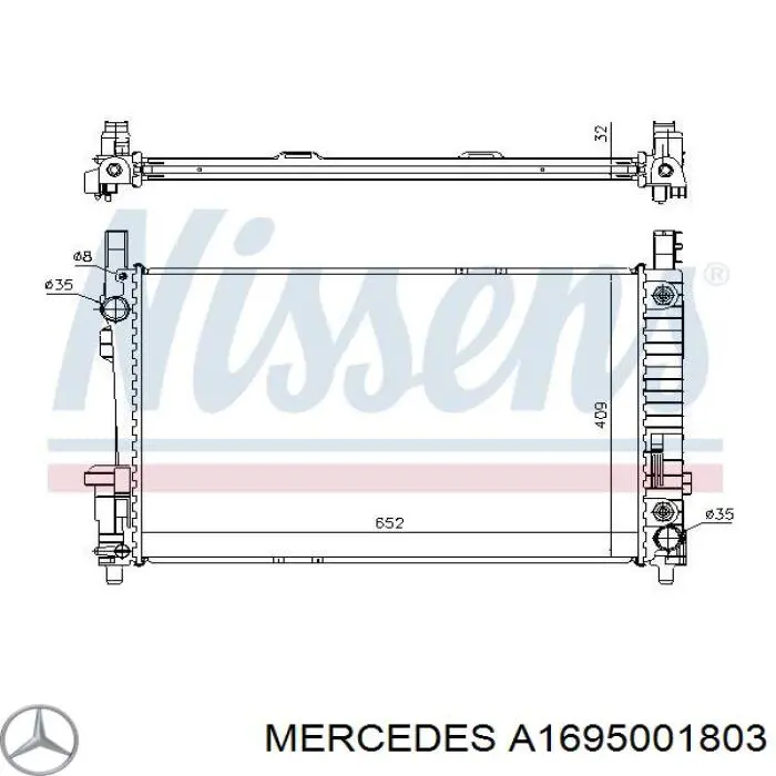 Compre A1695001803 Mercedes Radiador de esfriamento de motor
