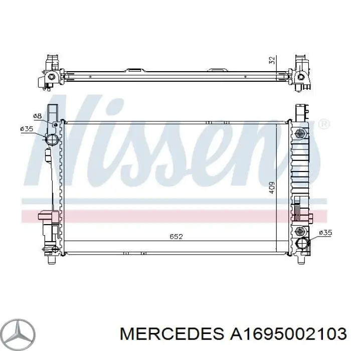 Radiador de esfriamento de motor Mercedes A1695002103 preço, a partir de 136,87 USD