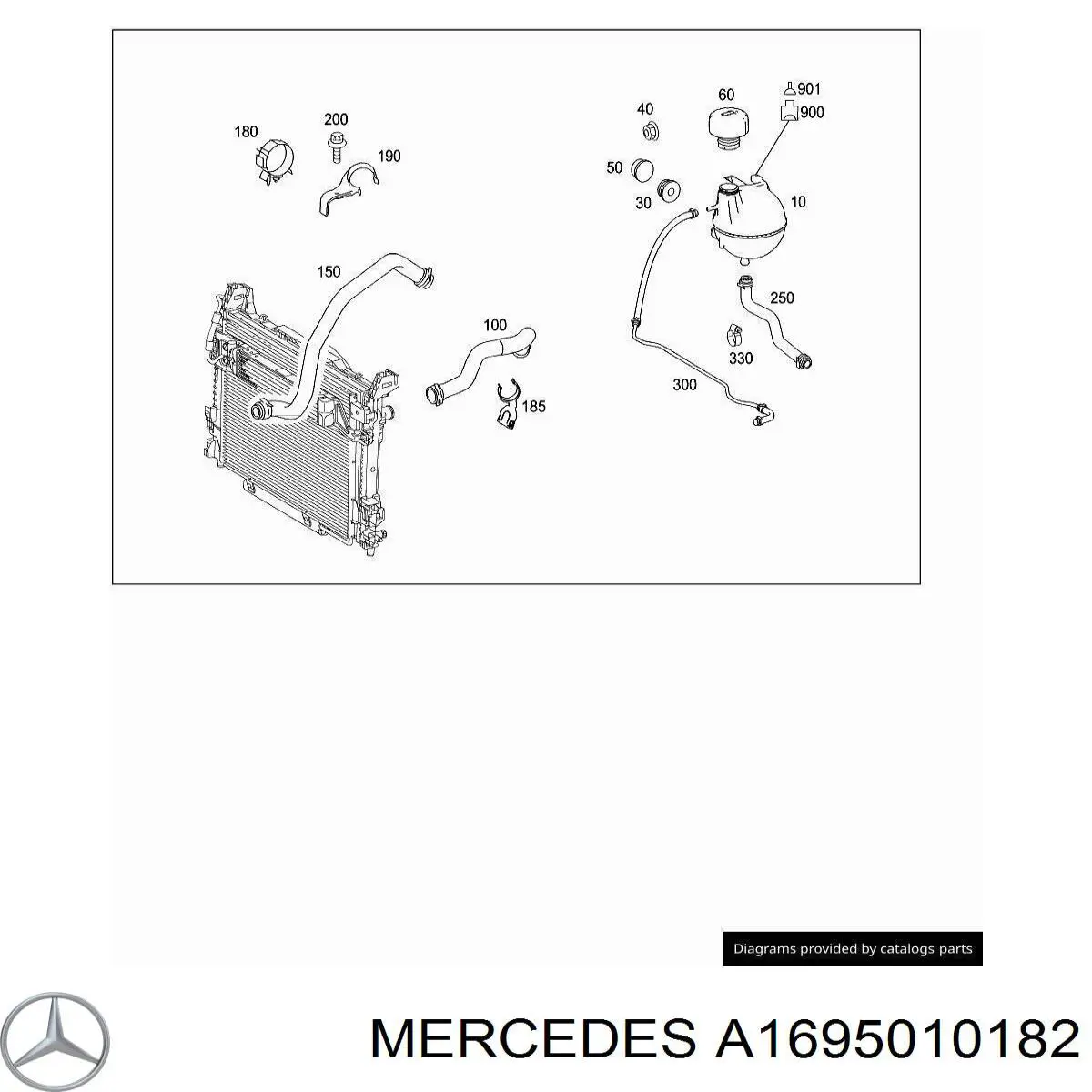Compre A1695010182 Mercedes Mangueira (cano derivado) inferior do radiador de esfriamento