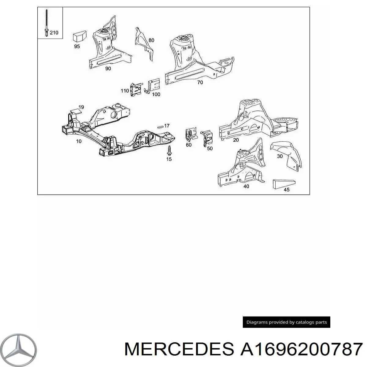 A1696200787 Mercedes Viga de suspensão dianteira (plataforma veicular)