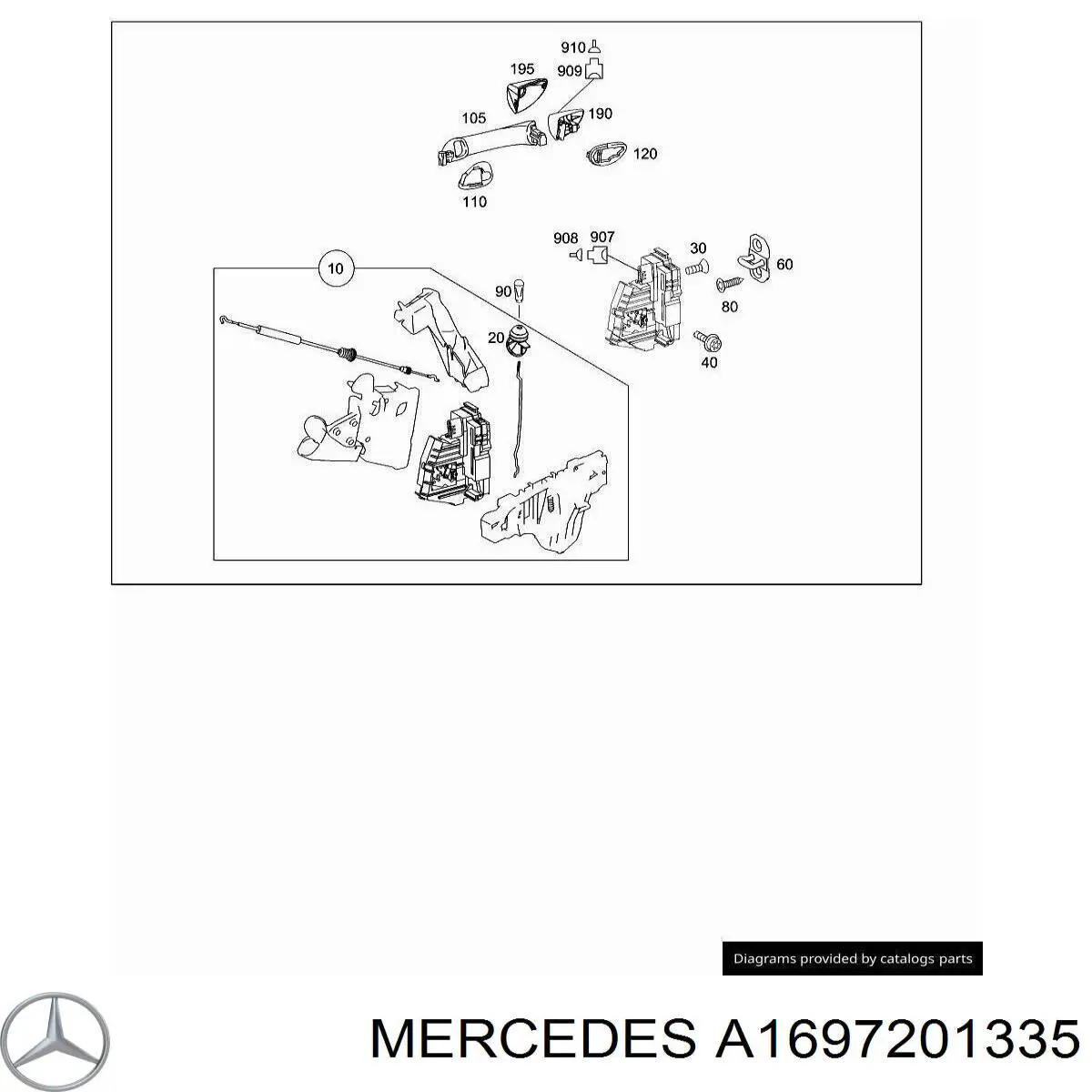 Compre A1697203535 Mercedes Fecho da porta traseira esquerda