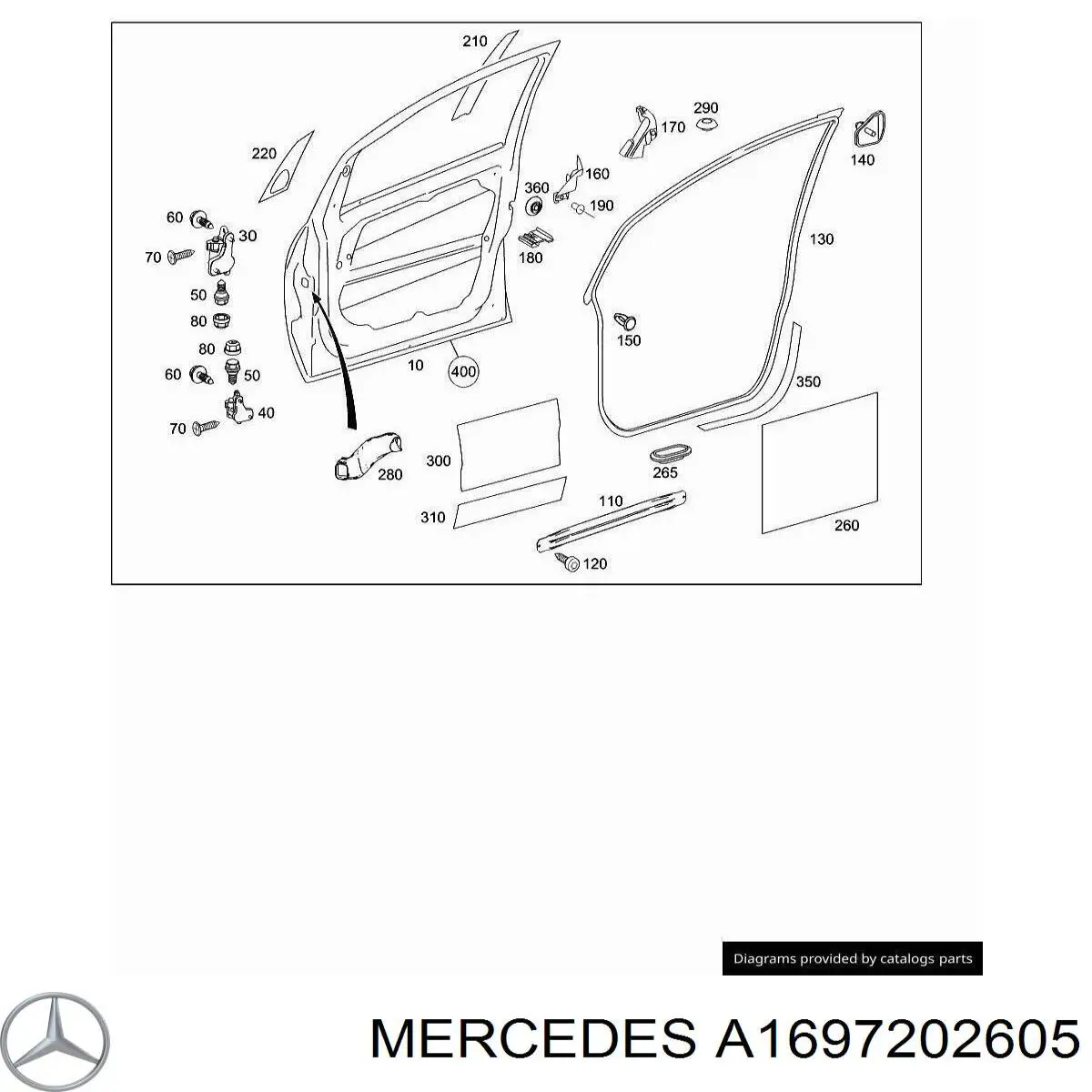 A1697202605 Mercedes Porta dianteira direita