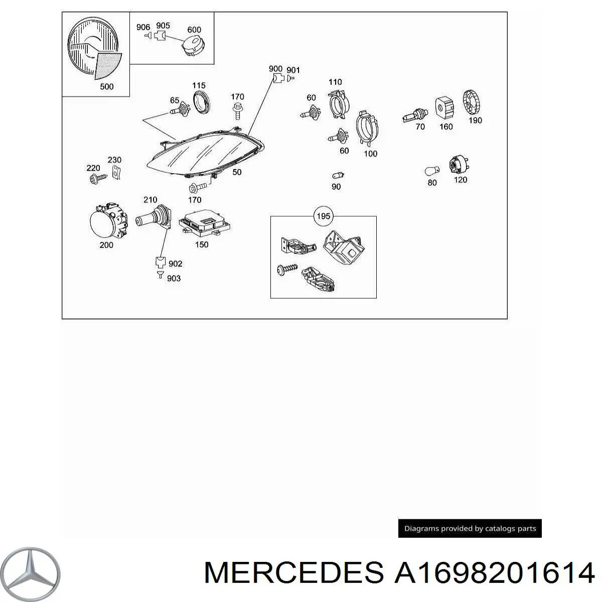 Consola (adaptador) de fixação da luz dianteira direita Mercedes A1698201614 preço, a partir de 106,23 USD
