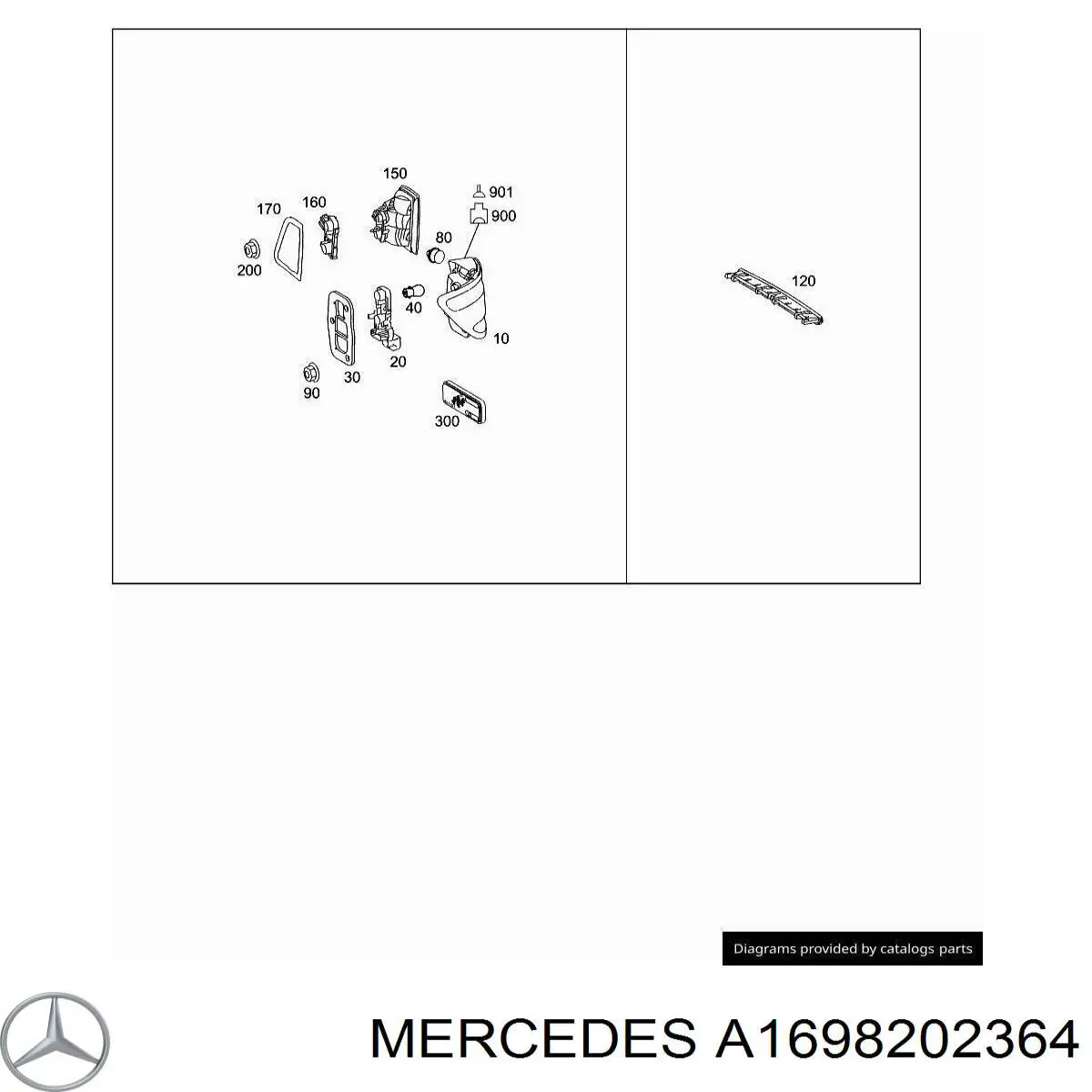 A1698202364 Mercedes Lanterna traseira esquerda externa