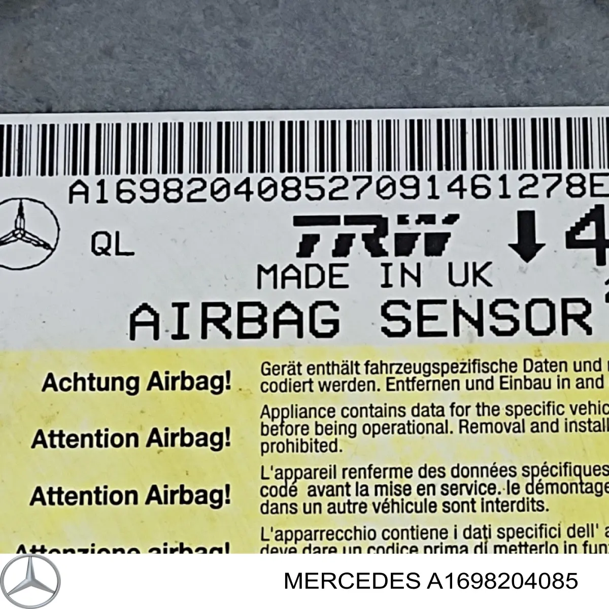 Módulo processador de controlo da bolsa de ar (Centralina eletrônica AIRBAG) Mercedes A1698201326 preço, a partir de 67,17 USD
