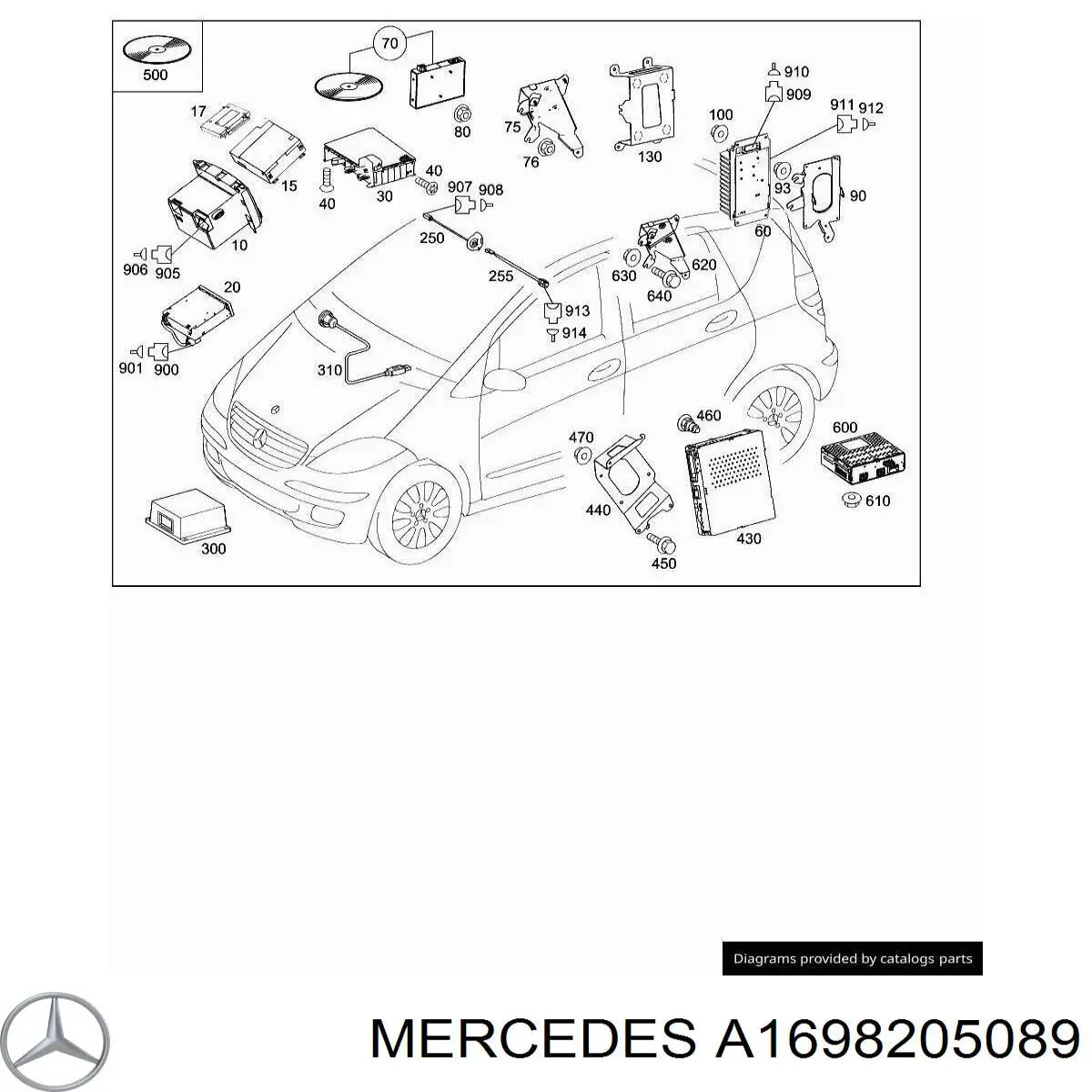 A1698209689 Mercedes Aparelhagem de som (rádio AM/FM)