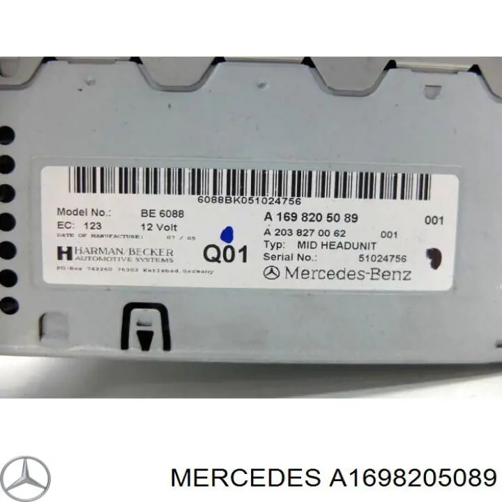 Aparelhagem de som (rádio AM/FM) Mercedes A1698209689 preço, a partir de 280,92 USD