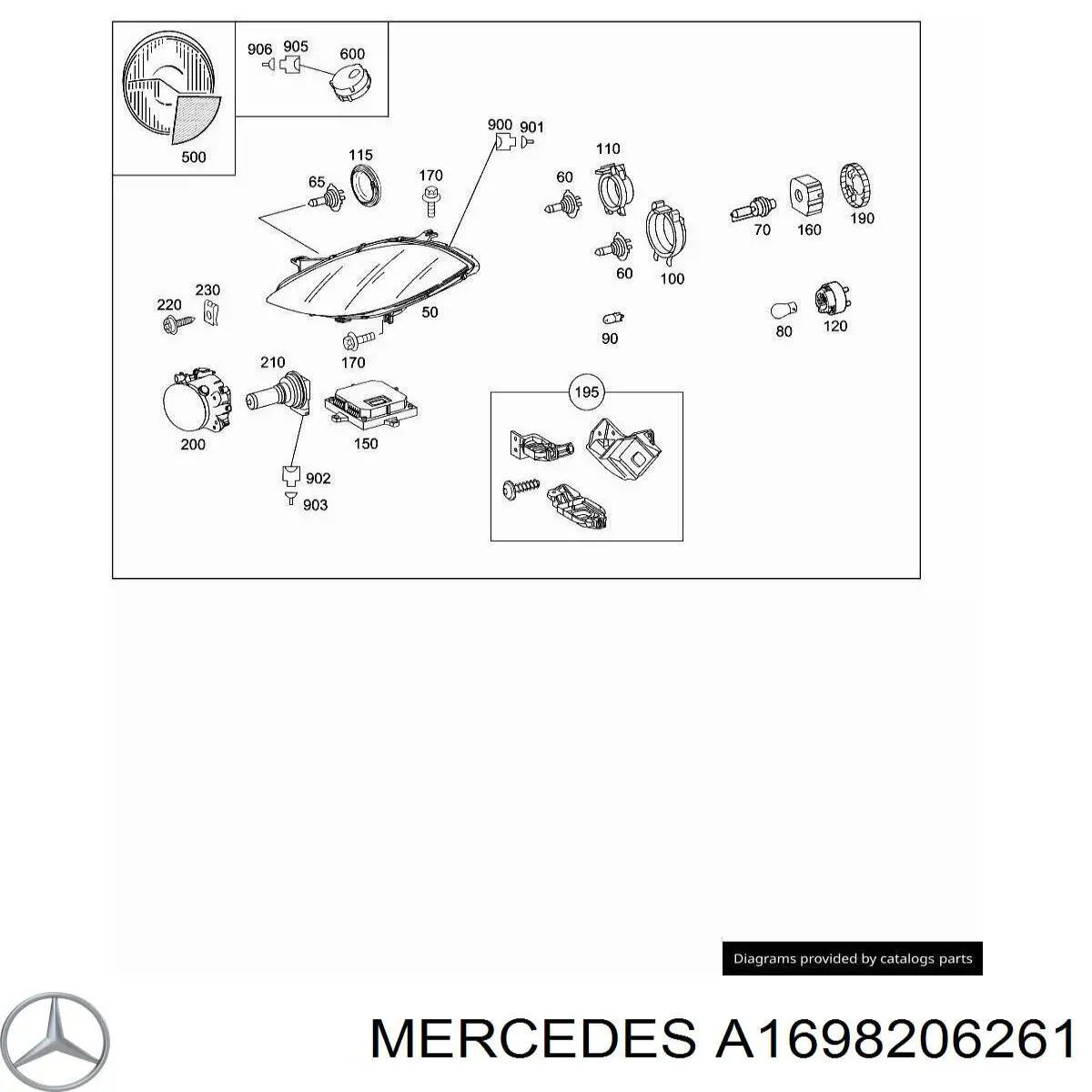 A1698206261 Mercedes Luz direita
