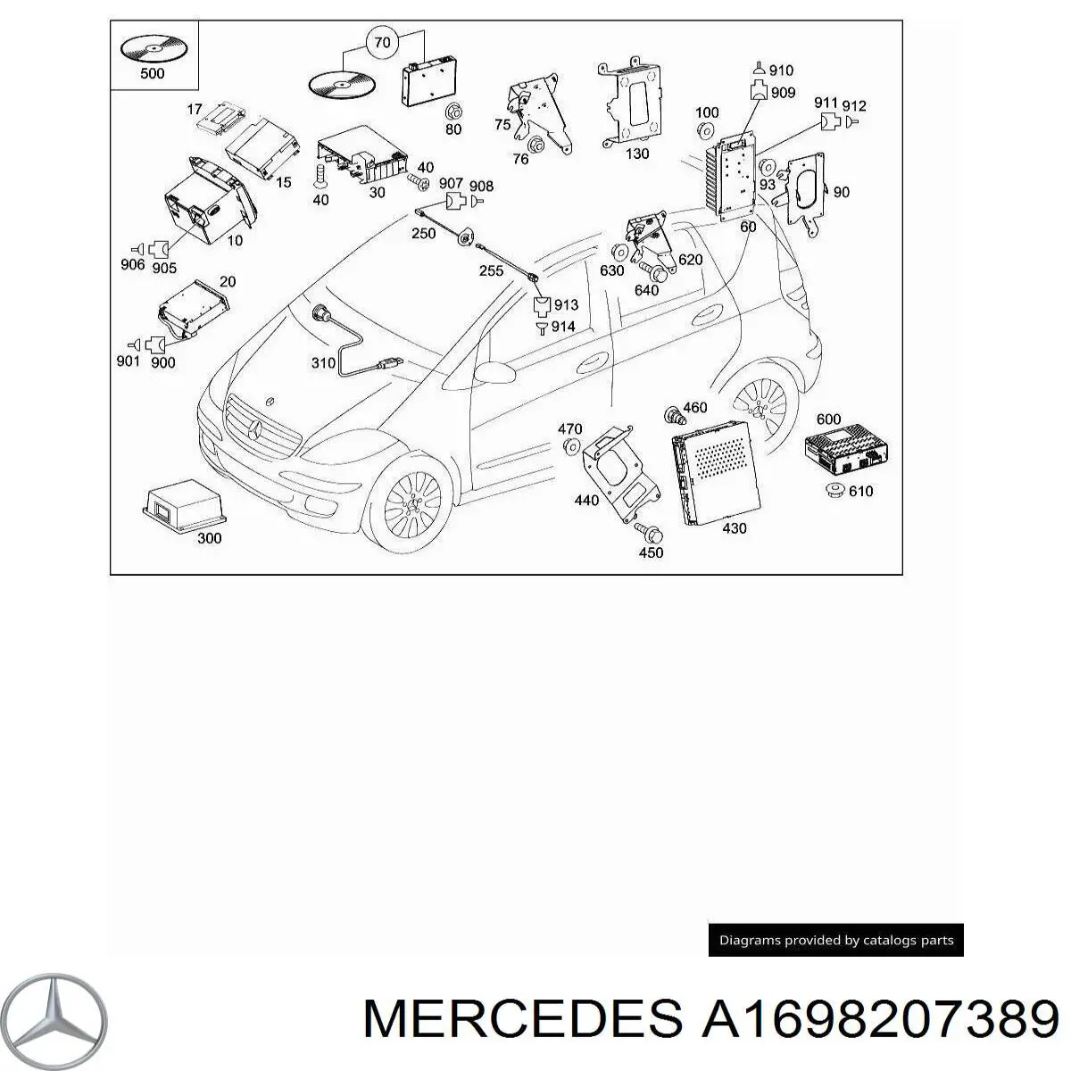 Compre A1698209689 Mercedes Aparelhagem de som (rádio AM/FM)