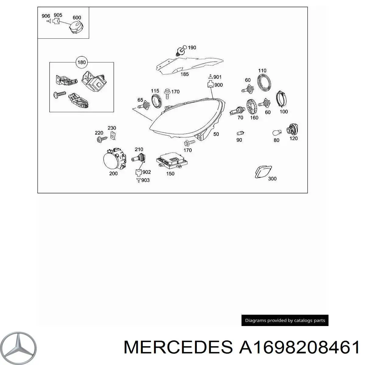 Luz direita Mercedes 1698208461 preço, a partir de 79,48 USD