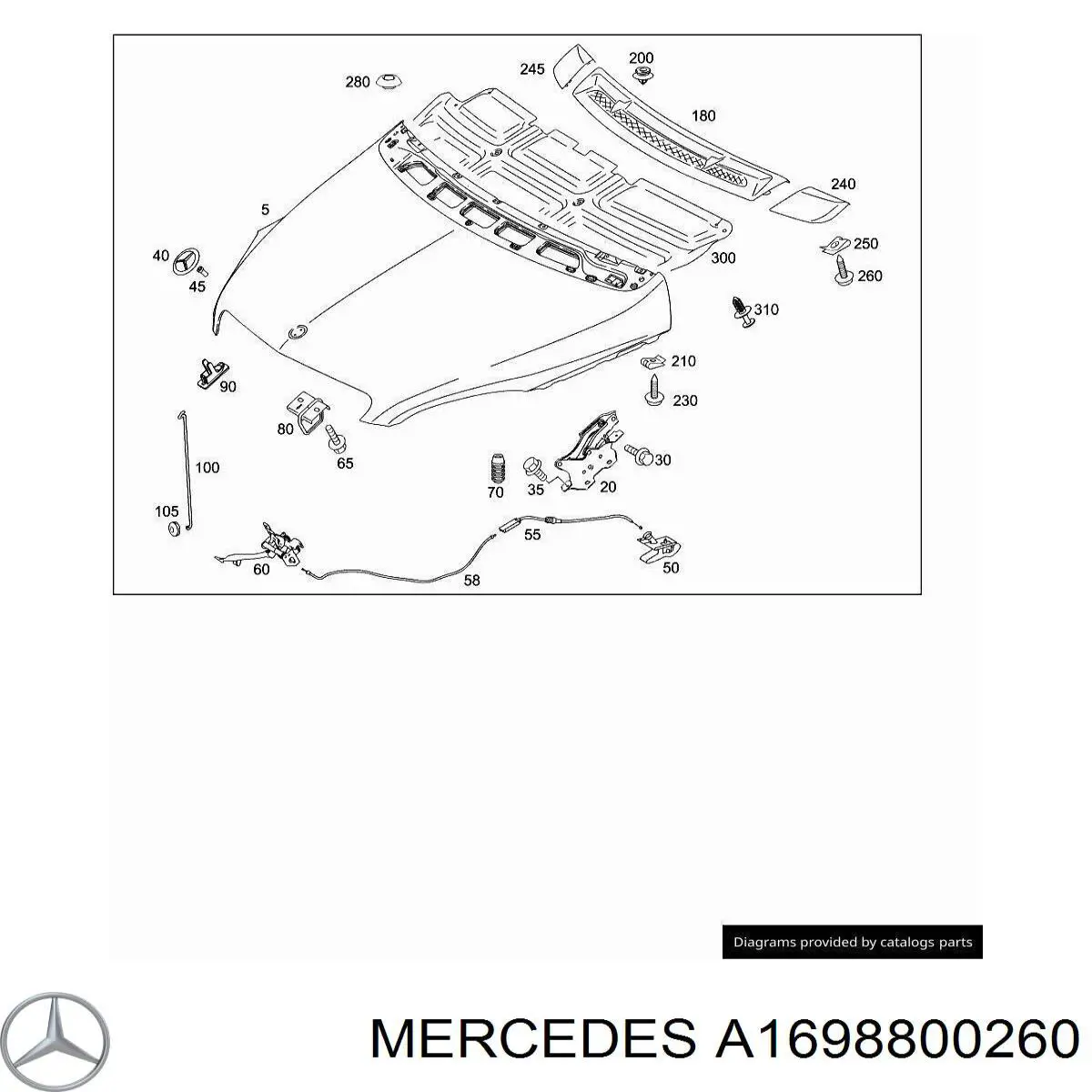 A1698800260 Mercedes Fecho da capota