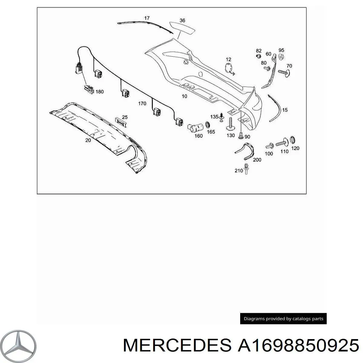 A1698850925 Mercedes Pára-choque traseiro