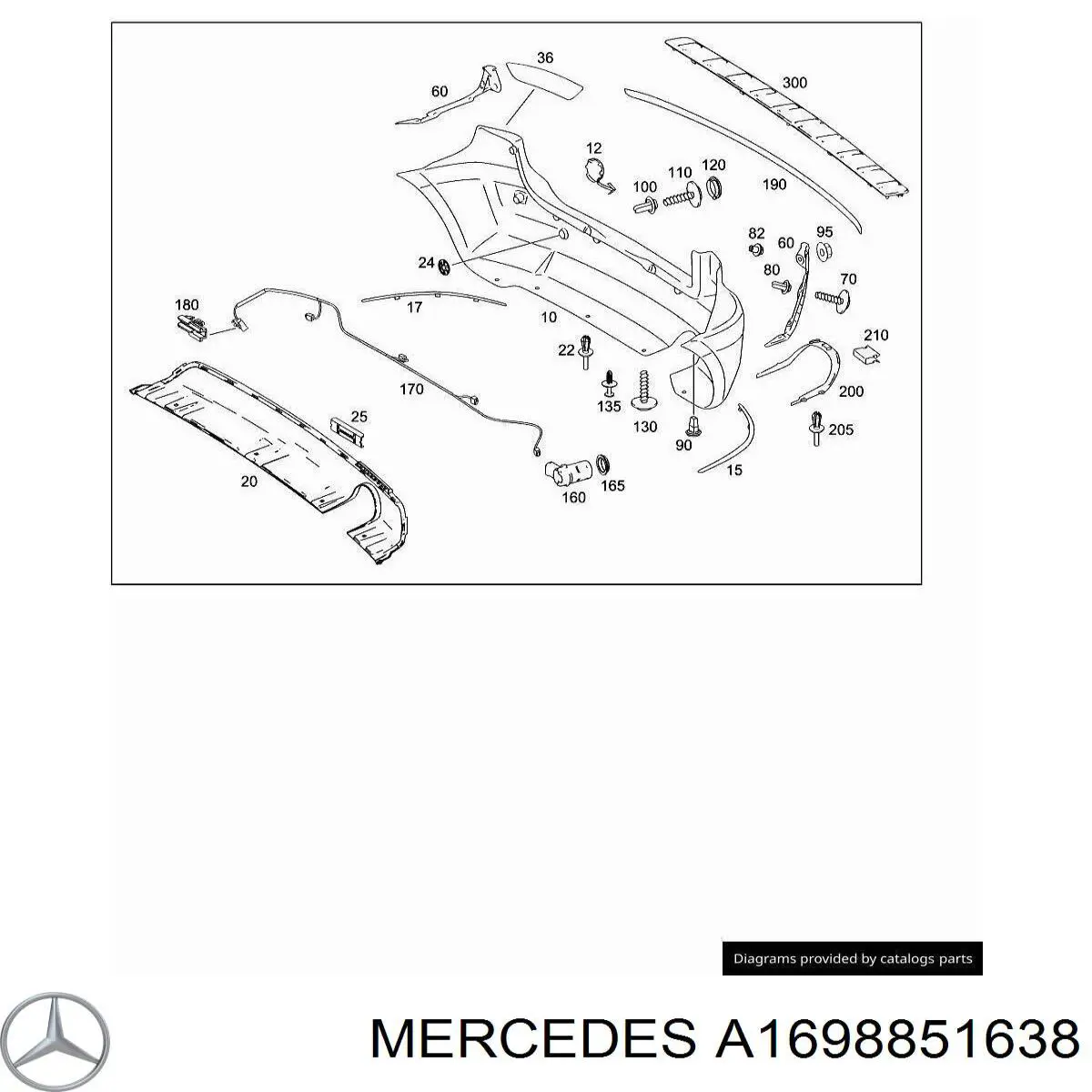 A1698851638 Mercedes Pára-choque traseiro