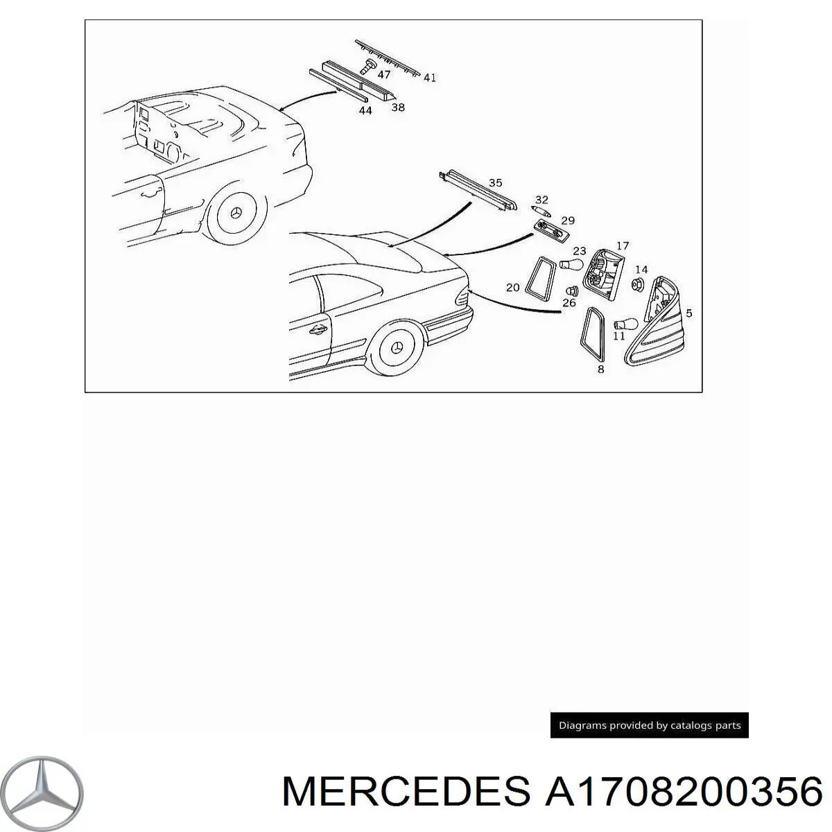 Compre A1708200356 Mercedes Lanterna da luz de fundo de matrícula traseira