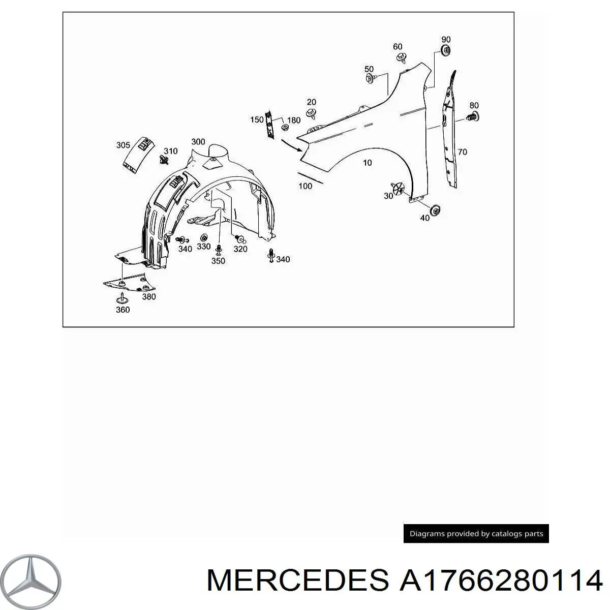 Consola dianteira de fixação do pára-lama dianteiro esquerdo Mercedes A1766280114 preço, a partir de 19,86 USD