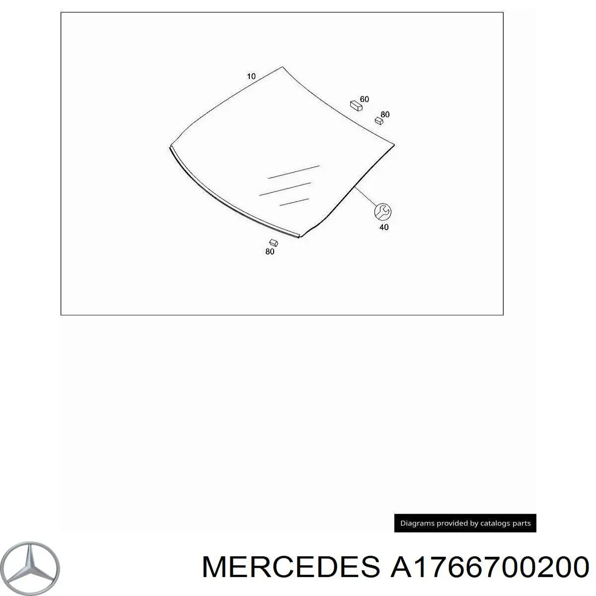 A1766701900 Mercedes Pára-brisas
