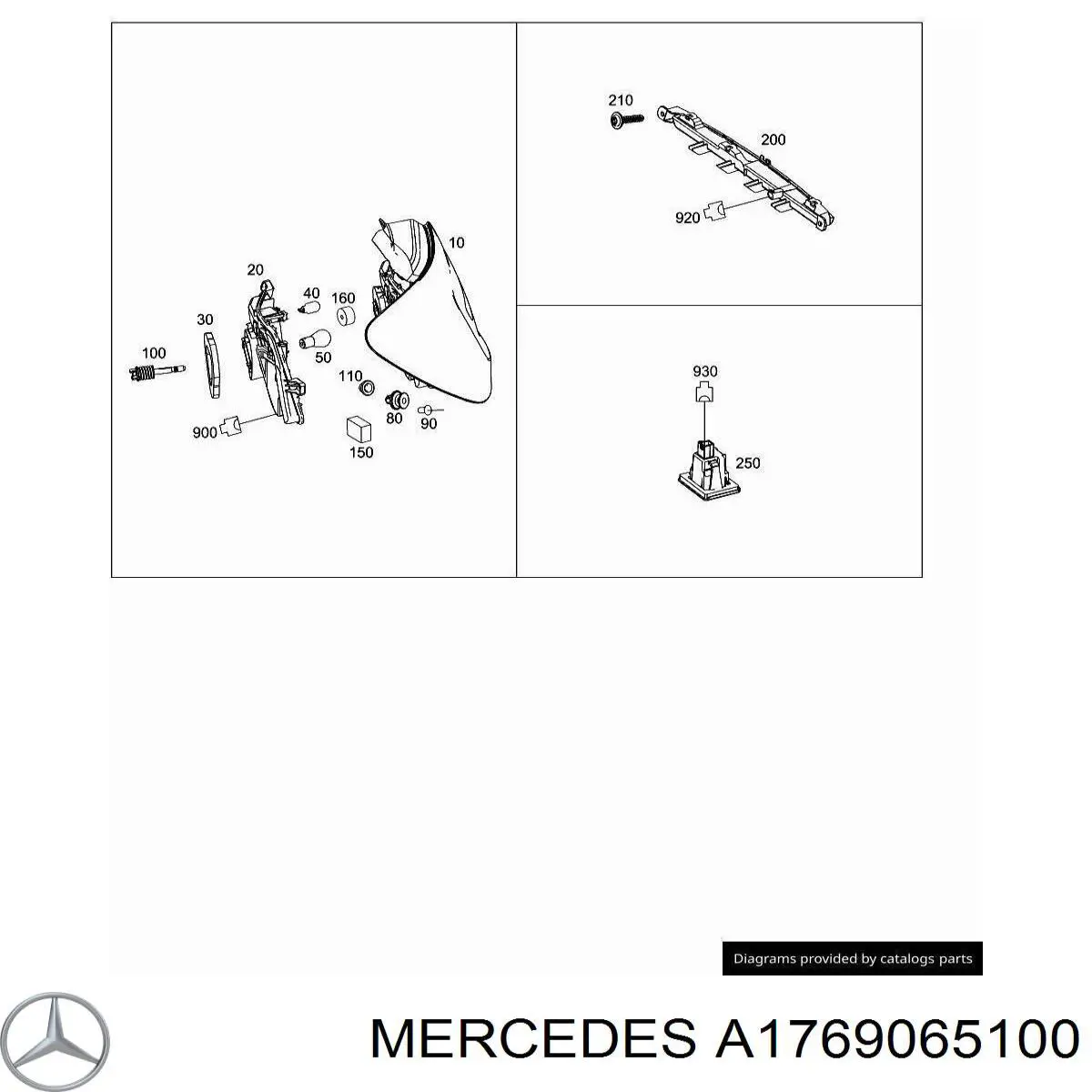 A1769065100 Mercedes Lanterna traseira direita