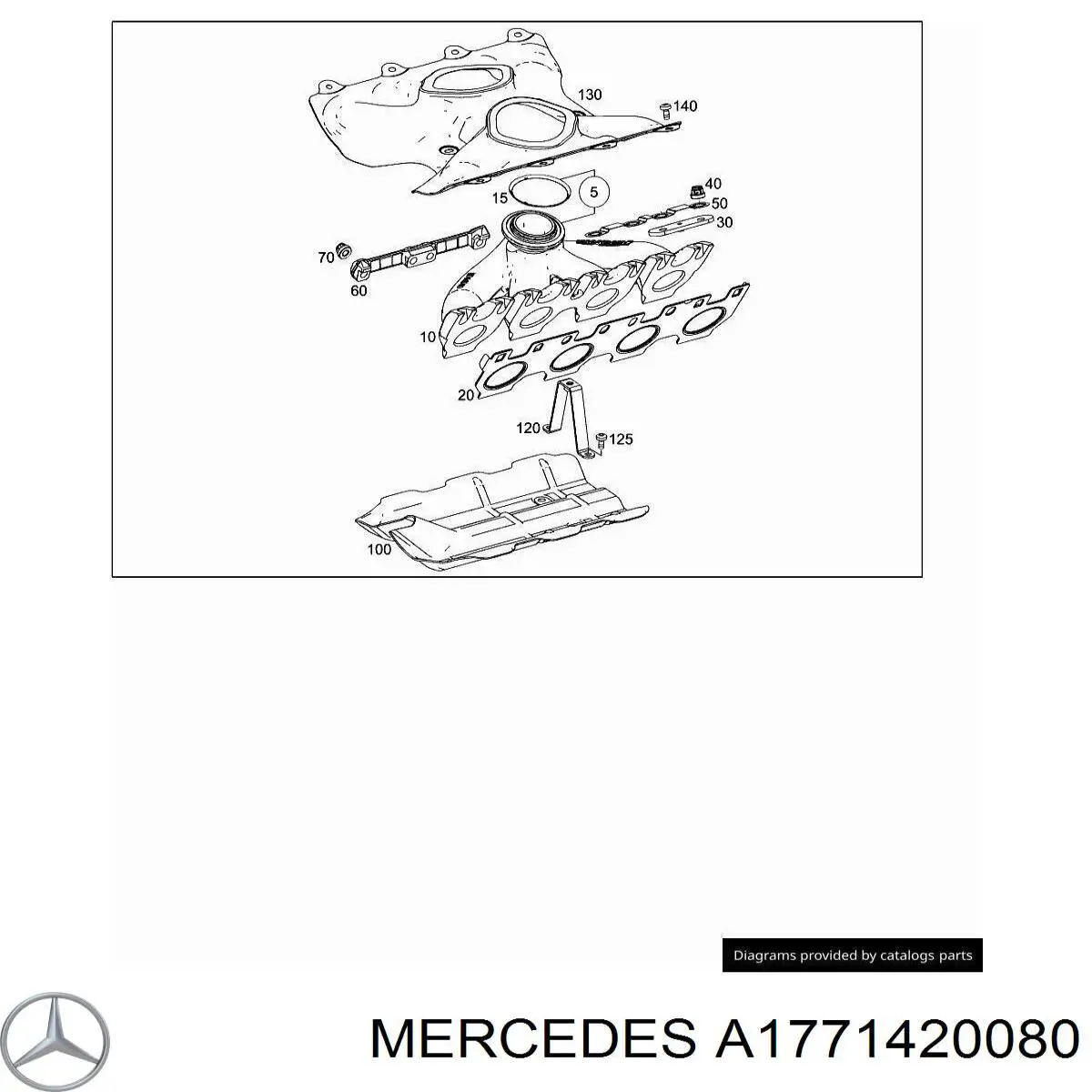 1771420080 Mercedes Vedante de tubo coletor de escape
