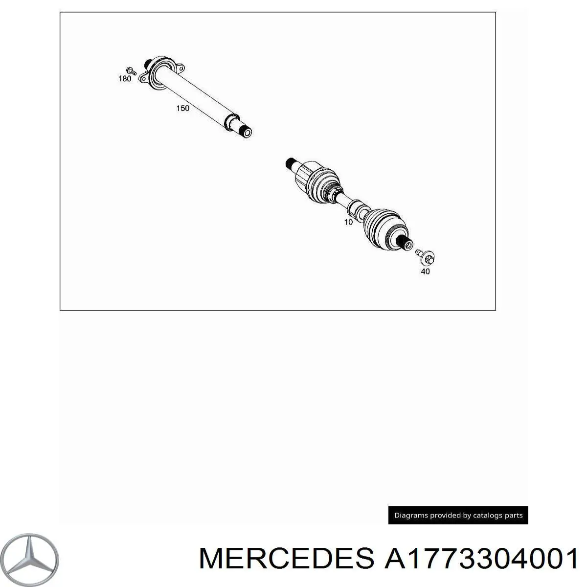A1773304001 Mercedes Veio de acionamento do semieixo intermédio