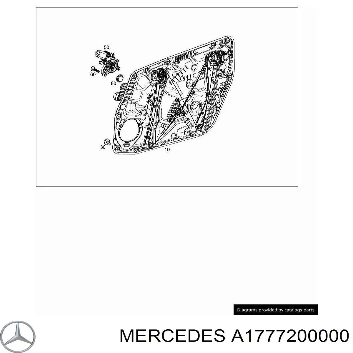 Mecanismo de acionamento de vidro da porta dianteira esquerda Mercedes A  W177