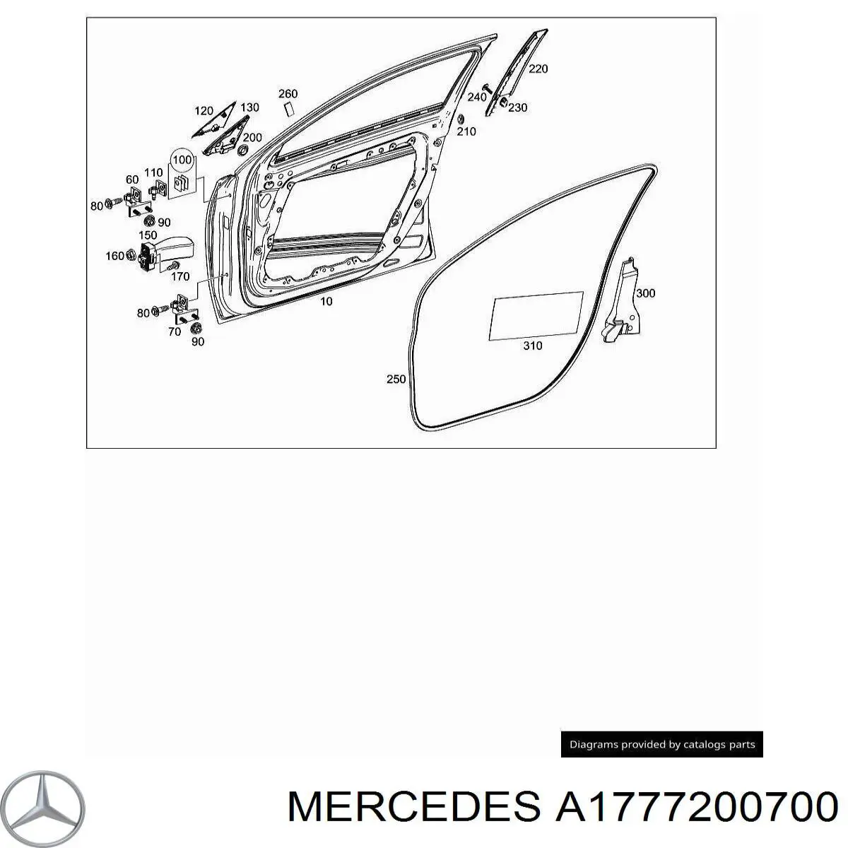 Porta dianteira esquerda para Mercedes A  V177