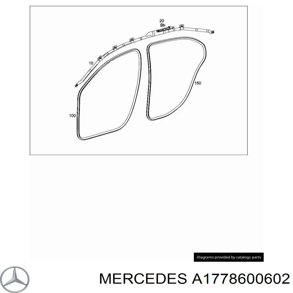 1778600602 Mercedes Cinto de segurança (AIRBAG) de estore lateral direito