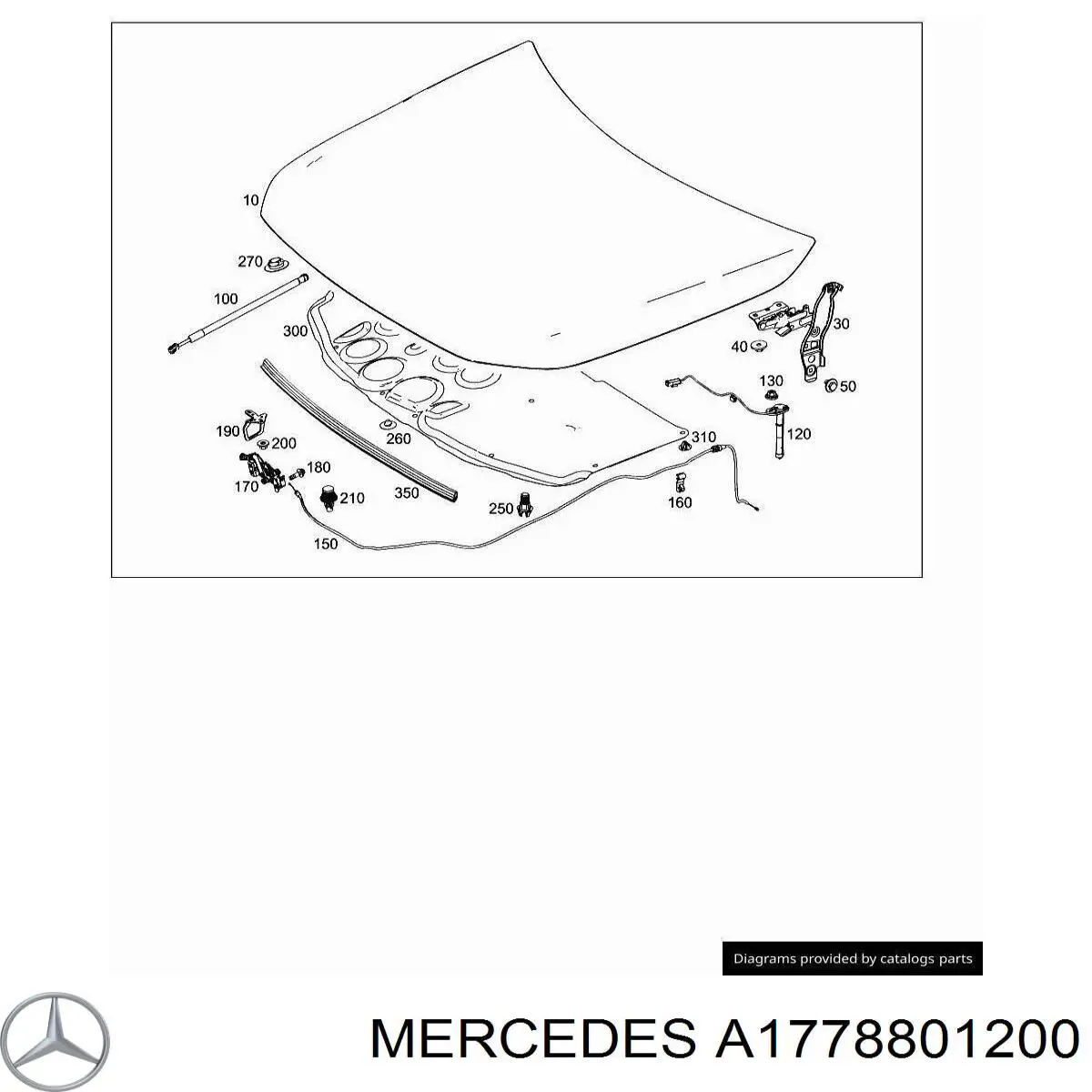 Gozno da capota direito Mercedes A1778801200 preço, a partir de 60,57 USD