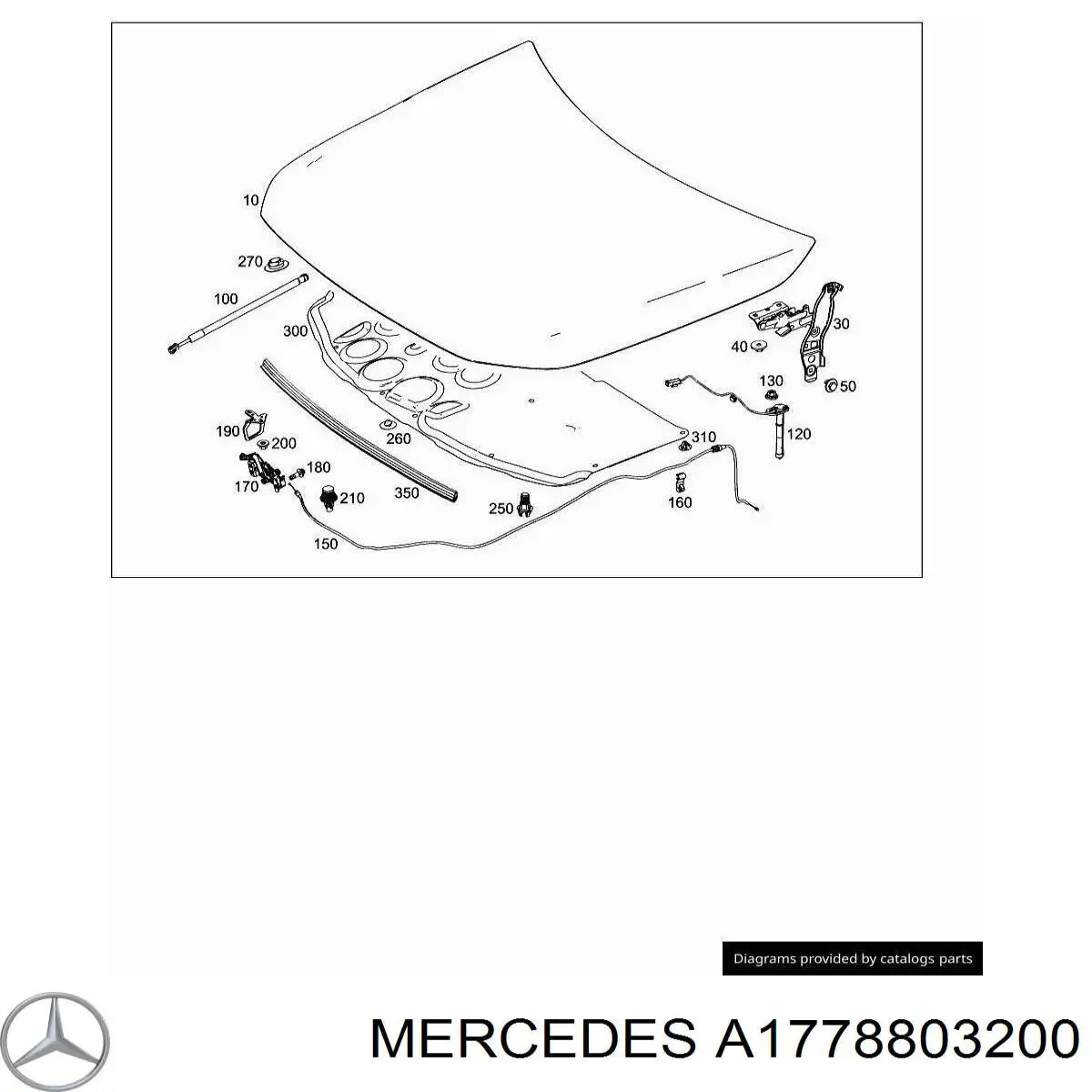 Cabo de abertura da capota para Mercedes A  W177