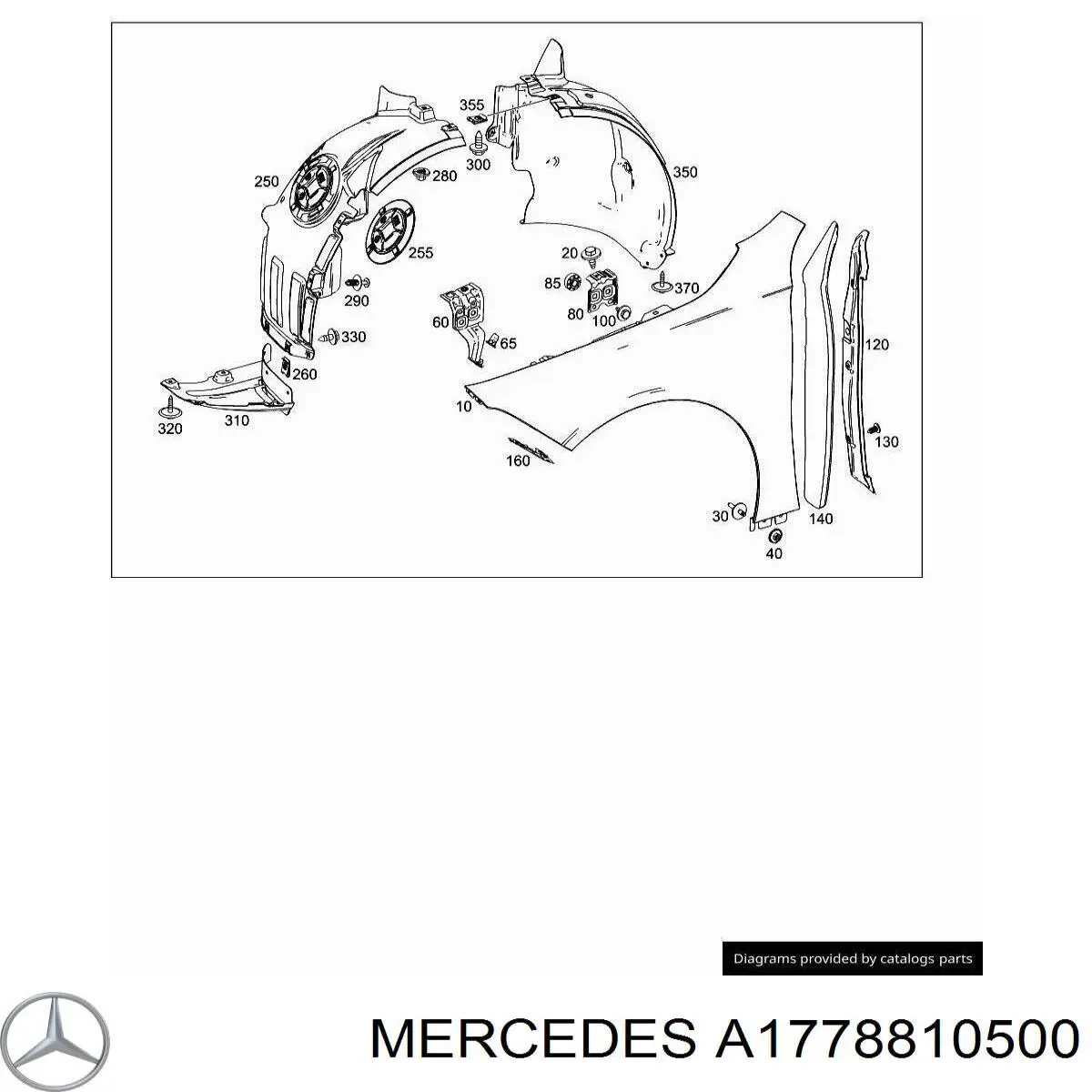 A1778810500 Mercedes Pára-lama dianteiro esquerdo