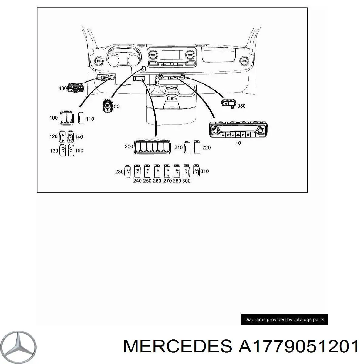 A1779051201 Mercedes Botão de arranco de motor
