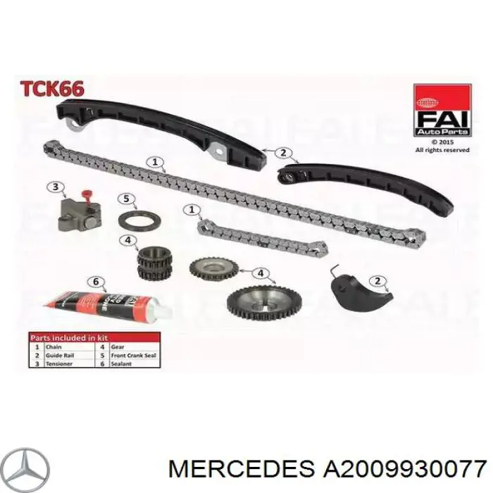 A2009930077 Mercedes Cadeia superior do mecanismo de distribuição de gás, kit