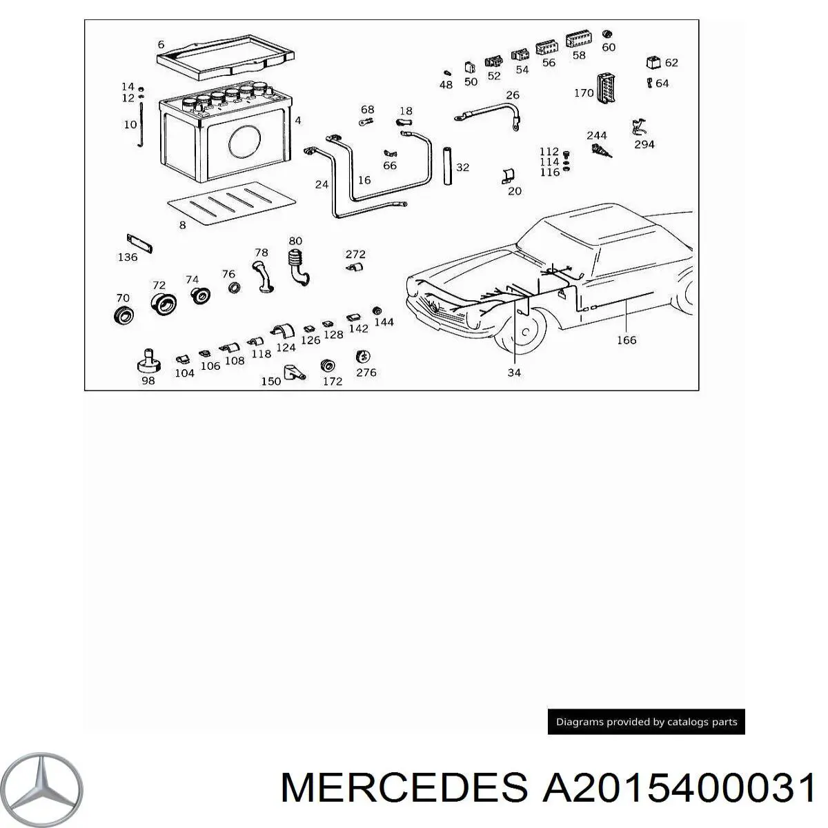Cabo de terra de bateria recarregável (PILHA) Mercedes A2015400031 preço, a partir de 65,76 USD