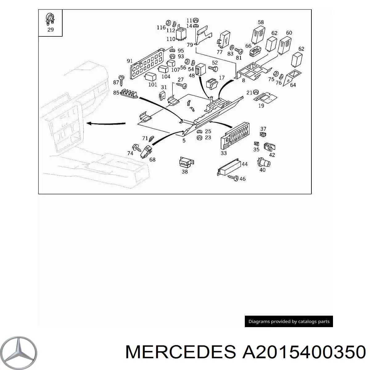 Unidade de dispositivos de segurança Mercedes A2015400350 preço, a partir de 52,29 USD