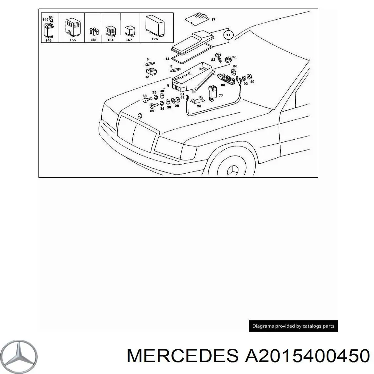 A2015400450 Mercedes Unidade de dispositivos de segurança
