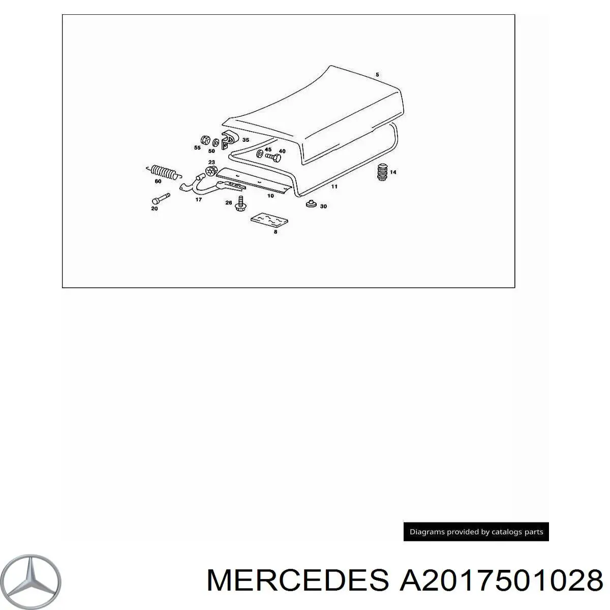 A2017501028 Mercedes Gozno de tampa de porta-malas
