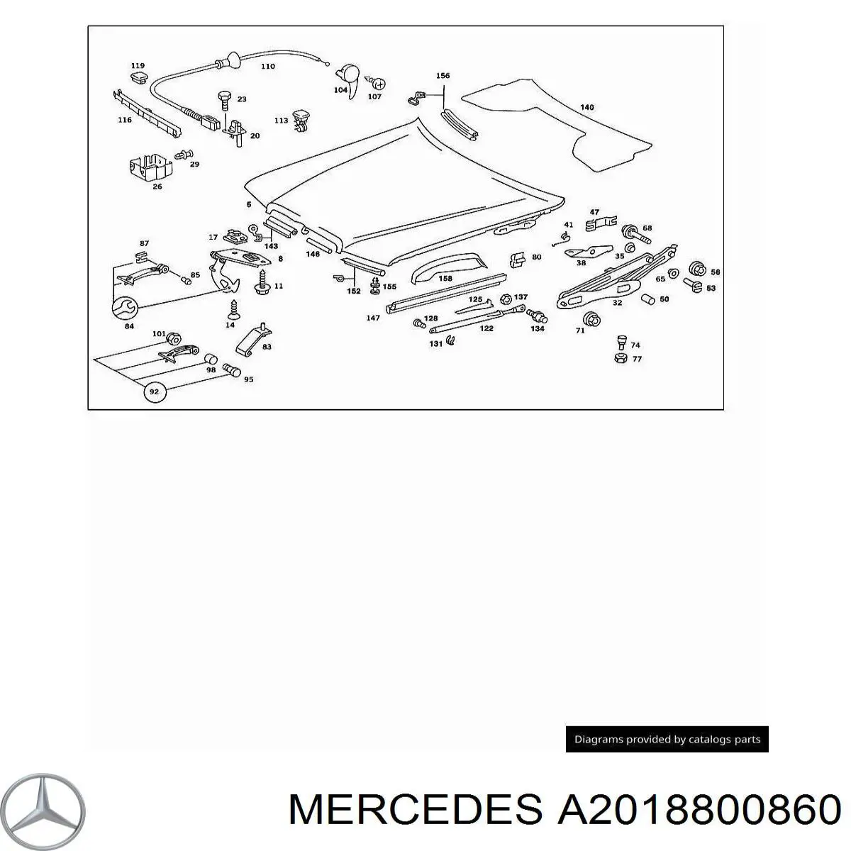 A2018800860 Mercedes Fecho da capota