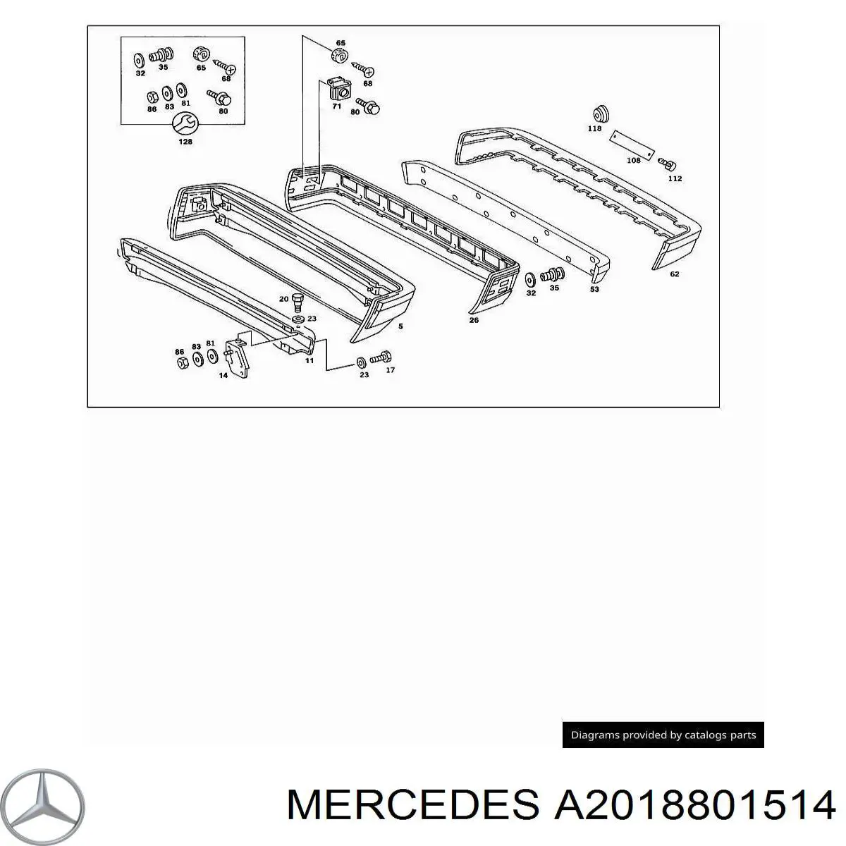 Consola de reforçador do pára-choque traseiro Mercedes A2018801514 preço, a partir de  