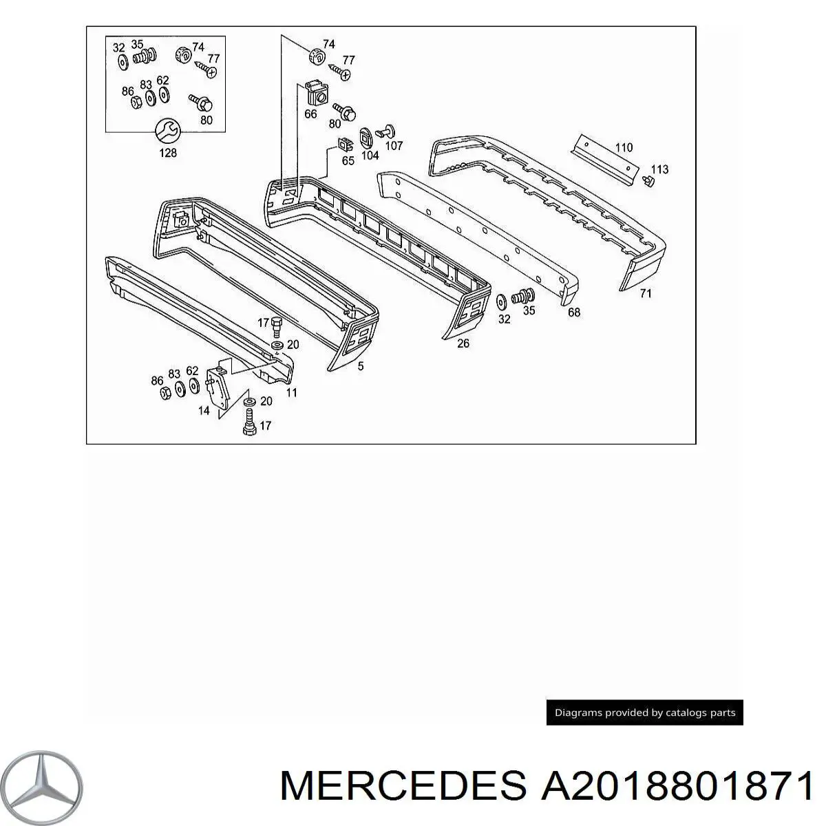 A2018801871 Mercedes Pára-choque traseiro