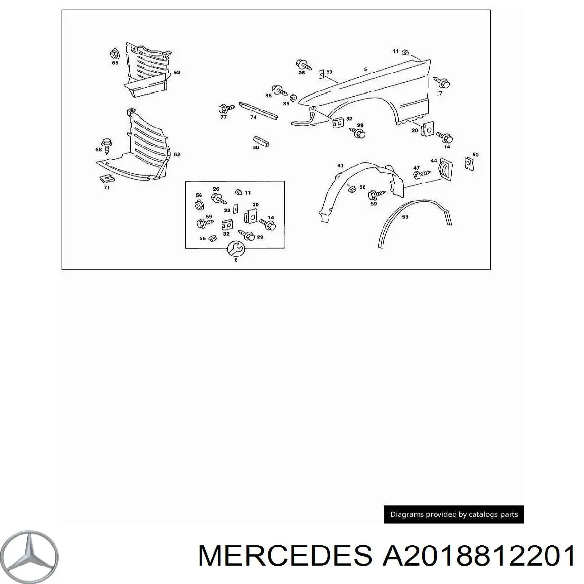 Pára-lama dianteiro direito Mercedes A2018812201 preço, a partir de 1047,19 USD